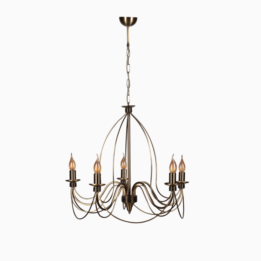 Lustra ar ķēdi CLASSIC 5xE14/40W/230V bronzas krāsā
