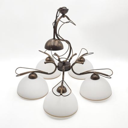 Lustra ar ķēdi COBRA 5xE27/60W/230V bronza/patina