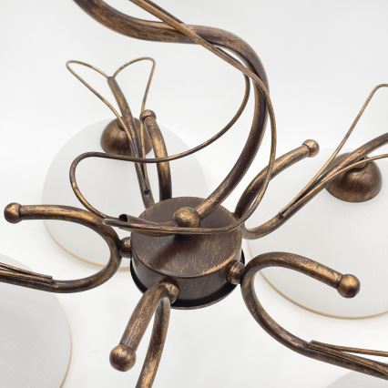 Lustra ar ķēdi COBRA 5xE27/60W/230V bronza/patina