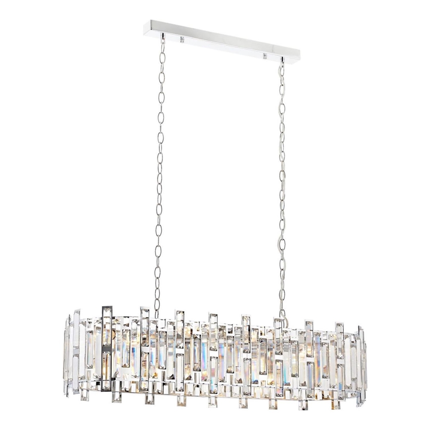 Lustra ar ķēdi CRYSTALLINE 13xE14/40W/230V spīdīgs hroms