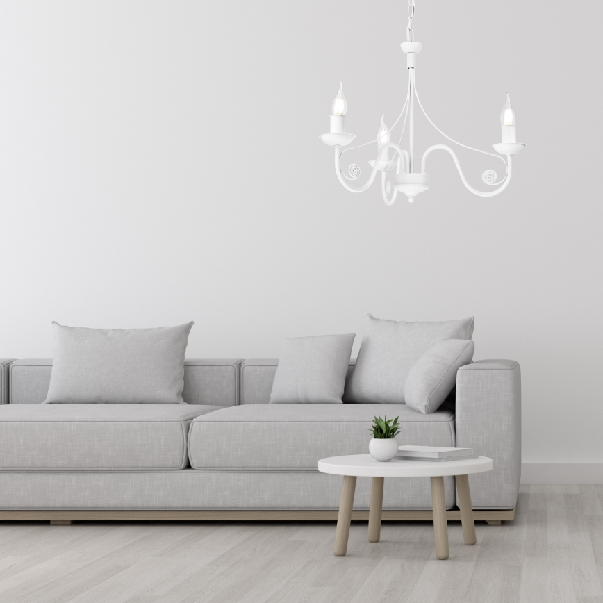 Lustra ar ķēdi DONATO 3xE14/40W/230V balta