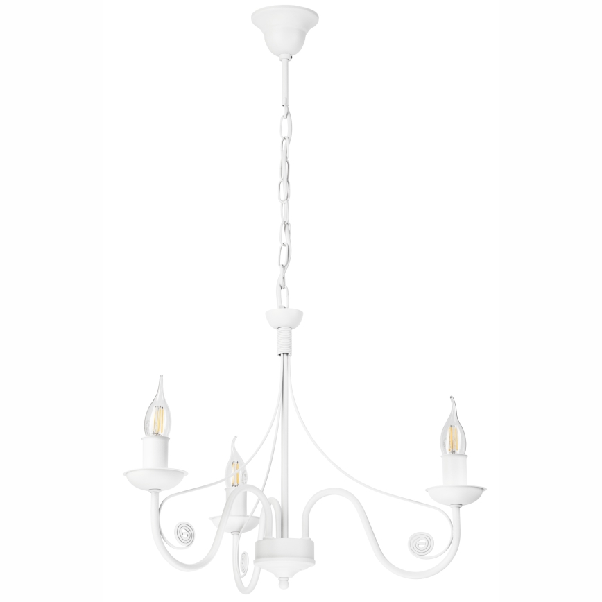 Lustra ar ķēdi DONATO 3xE14/40W/230V balta