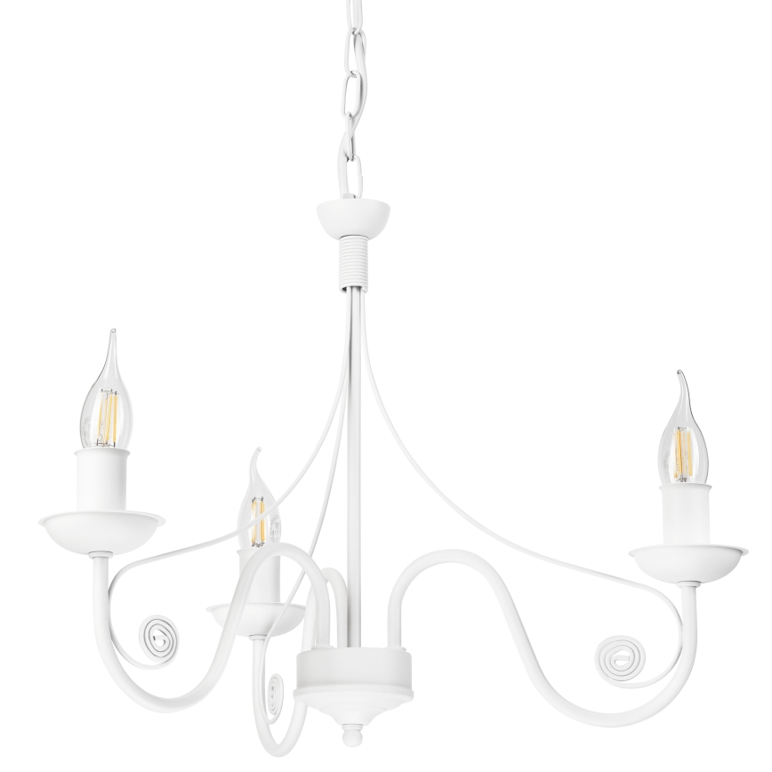Lustra ar ķēdi DONATO 3xE14/40W/230V balta