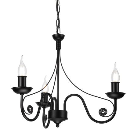 Lustra ar ķēdi DONATO 3xE14/40W/230V melna