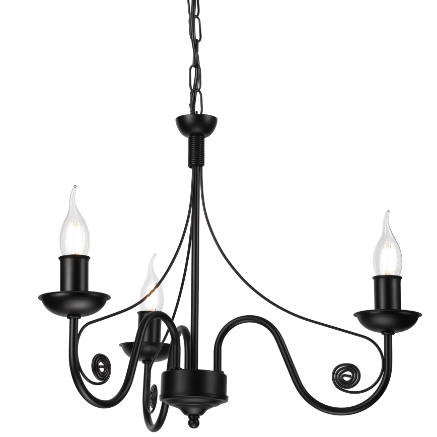 Lustra ar ķēdi DONATO 3xE14/40W/230V melna