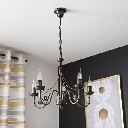 Lustra ar ķēdi DONATO 5xE14/40W/230V