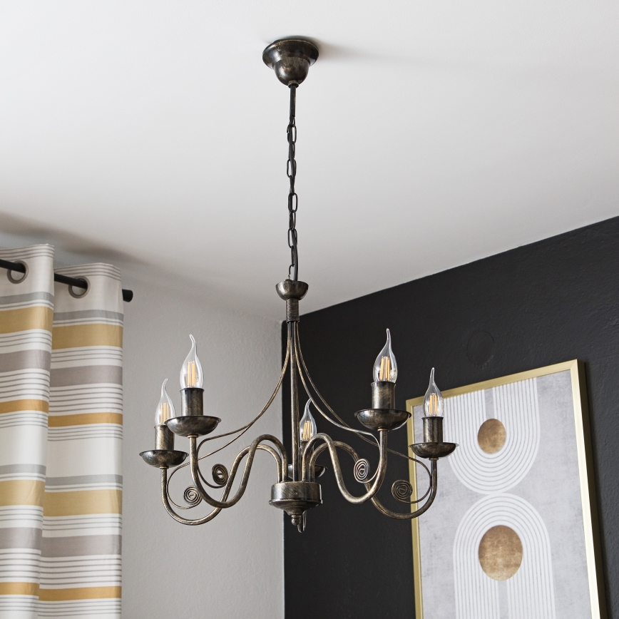 Lustra ar ķēdi DONATO 5xE14/40W/230V