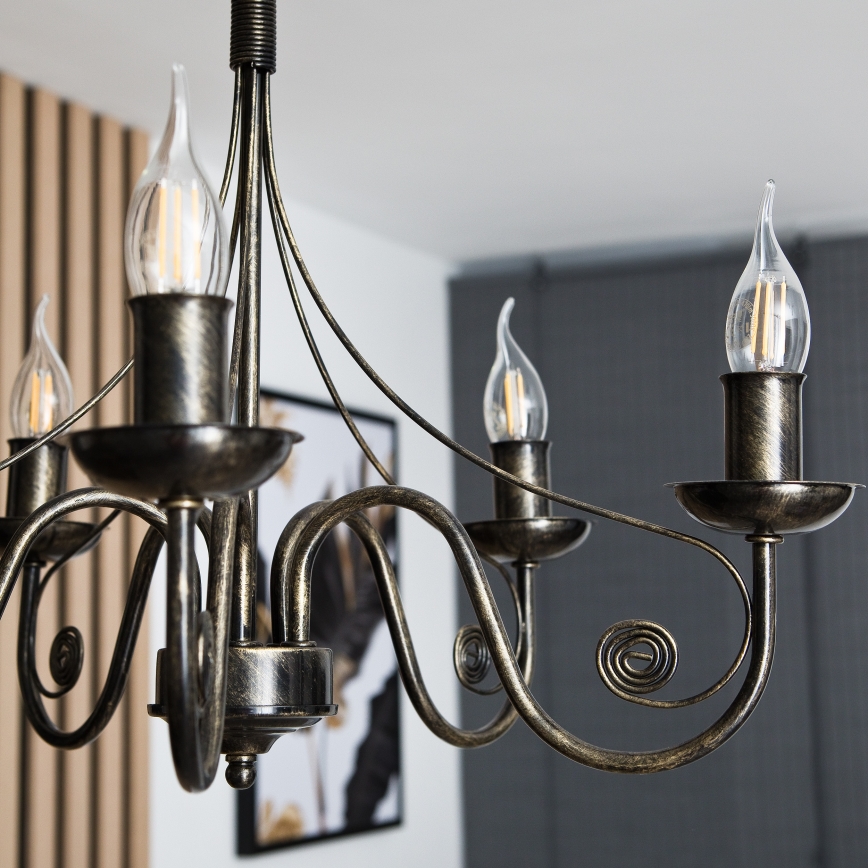 Lustra ar ķēdi DONATO 5xE14/40W/230V