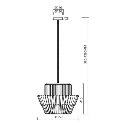 Lustra ar ķēdi DONNA 12xE14/40W/230V d. 55 cm matēts hroms