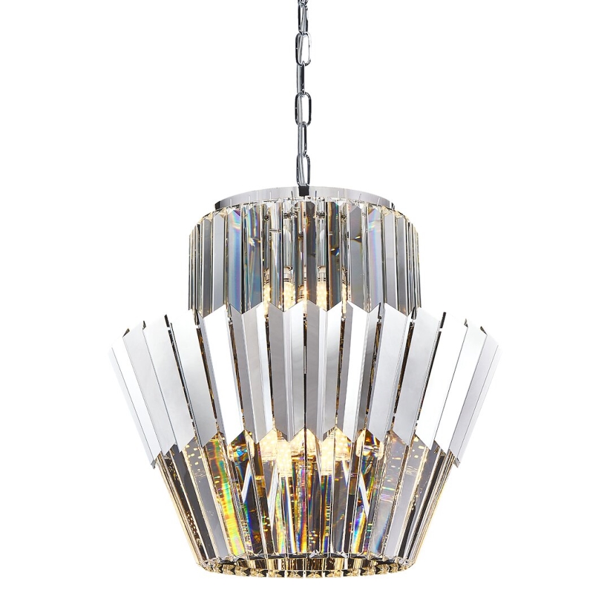 Lustra ar ķēdi DONNA 9xE14/40W/230V d. 45 cm matēts hroms