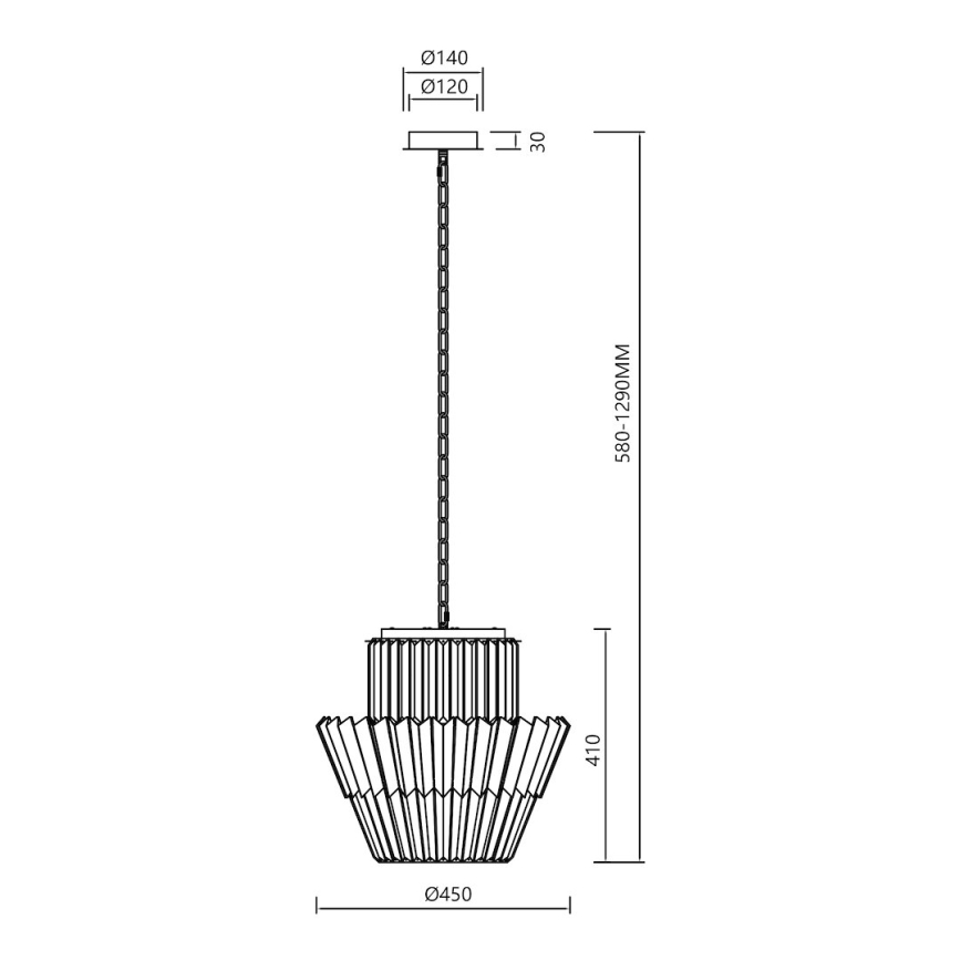 Lustra ar ķēdi DONNA 9xE14/40W/230V d. 45 cm matēts hroms