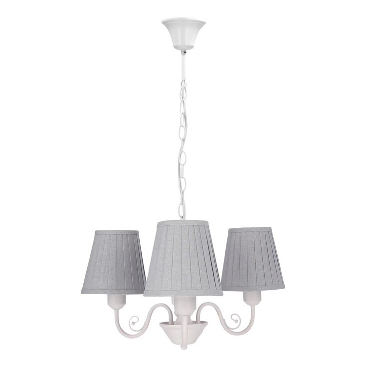 Lustra ar ķēdi FIREZ 3xE27/40W/230V balta/pelēka