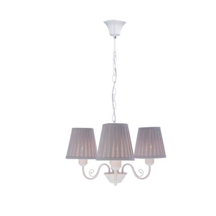 Lustra ar ķēdi FIREZ 3xE27/40W/230V balta/pelēka