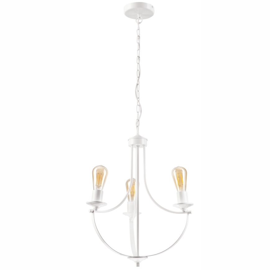 Lustra ar ķēdi GINA 3xE27/60W/230V balta