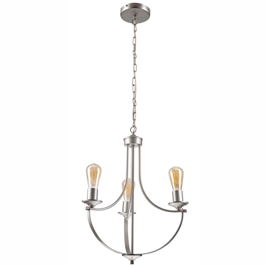 Lustra ar ķēdi GINA 3xE27/60W/230V matēts hroms
