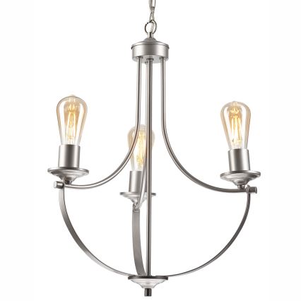 Lustra ar ķēdi GINA 3xE27/60W/230V matēts hroms