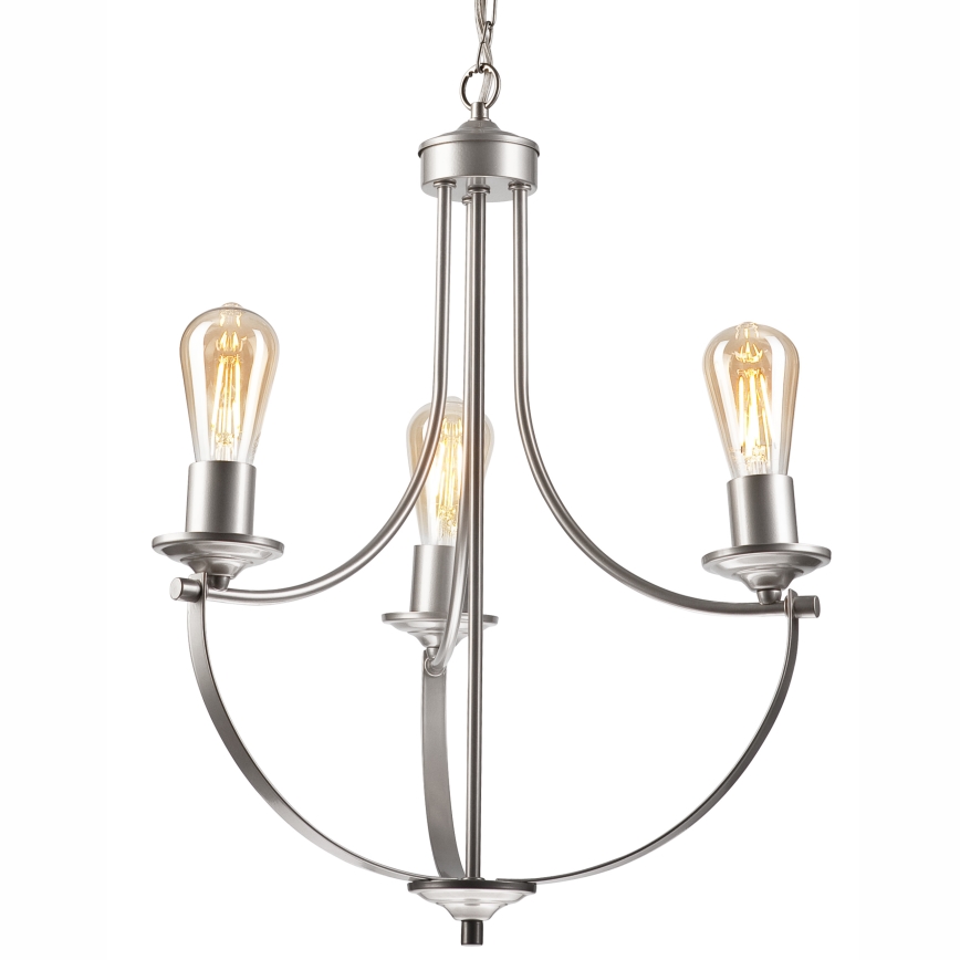 Lustra ar ķēdi GINA 3xE27/60W/230V matēts hroms