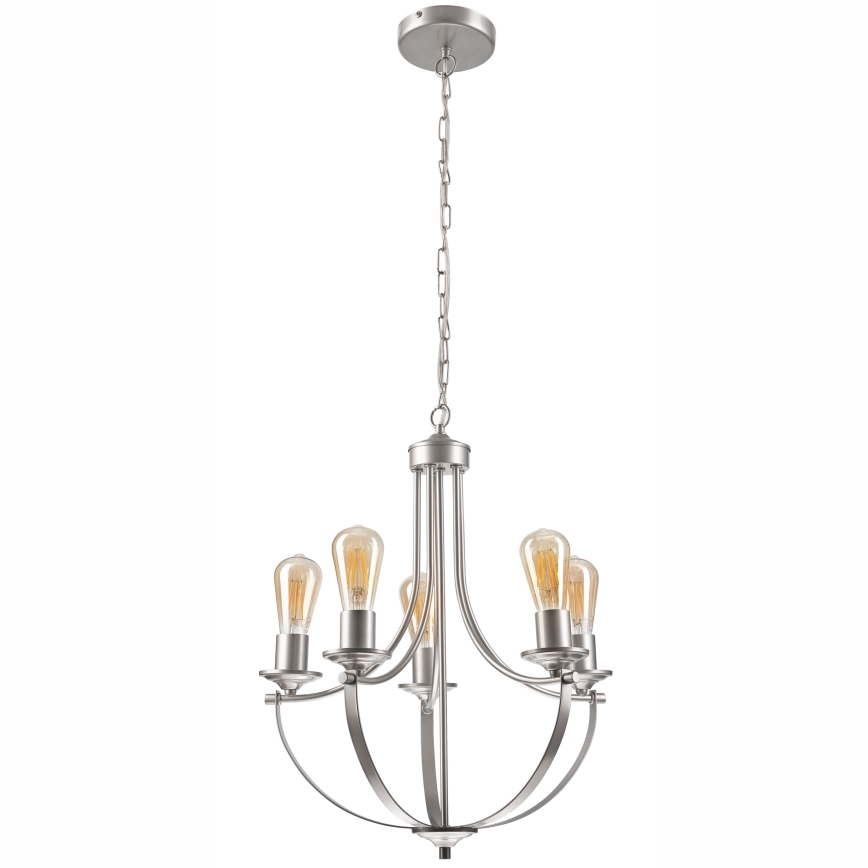 Lustra ar ķēdi GINA 5xE27/60W/230V matēts hroms