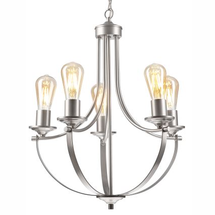 Lustra ar ķēdi GINA 5xE27/60W/230V matēts hroms