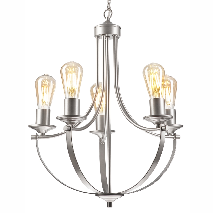 Lustra ar ķēdi GINA 5xE27/60W/230V matēts hroms