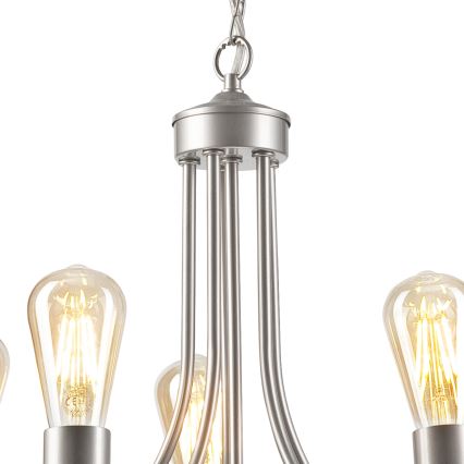 Lustra ar ķēdi GINA 5xE27/60W/230V matēts hroms