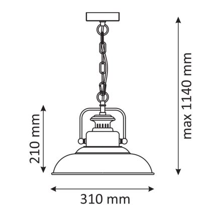 Lustra ar ķēdi ICELAND 1xE27/20W/230V