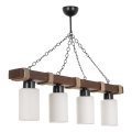 Lustra ar ķēdi JASMIN 4xE27/40W/230V brūna/balta