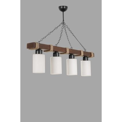 Lustra ar ķēdi JASMIN 4xE27/40W/230V brūna/balta