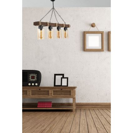 Lustra ar ķēdi JASMIN 4xE27/40W/230V brūna/bēša