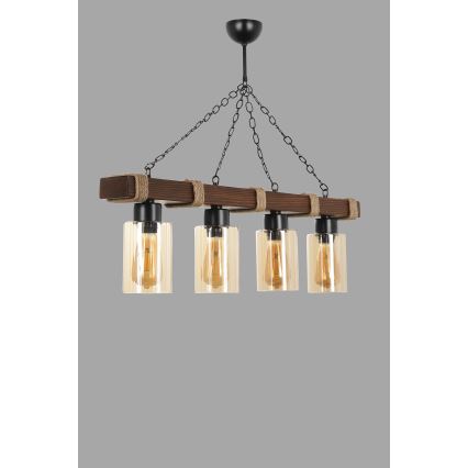 Lustra ar ķēdi JASMIN 4xE27/40W/230V brūna/bēša