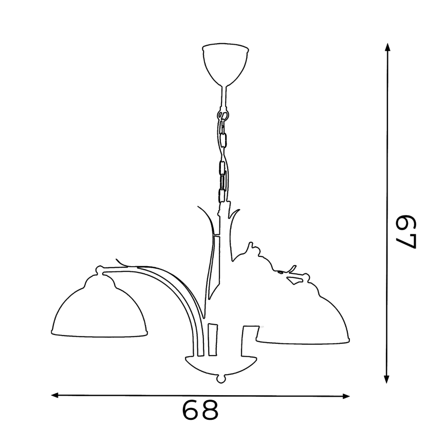 Lustra ar ķēdi KORFU 3xE27/60W/230V