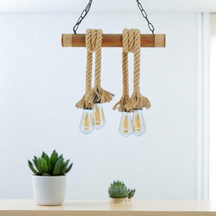 Lustra ar ķēdi KOS 4xE27/60W/230V dižskābardis - FSC sertificēts
