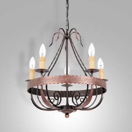 Lustra ar ķēdi LOARA 5xE14/60W/230V