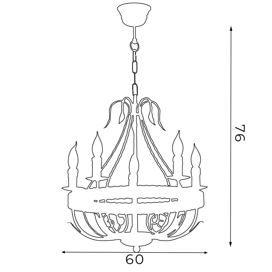 Lustra ar ķēdi LOARA 5xE14/60W/230V