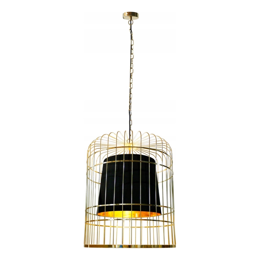 Lustra ar ķēdi LONGIS 2xE27/60W/230V d. 60 cm zelta/melna