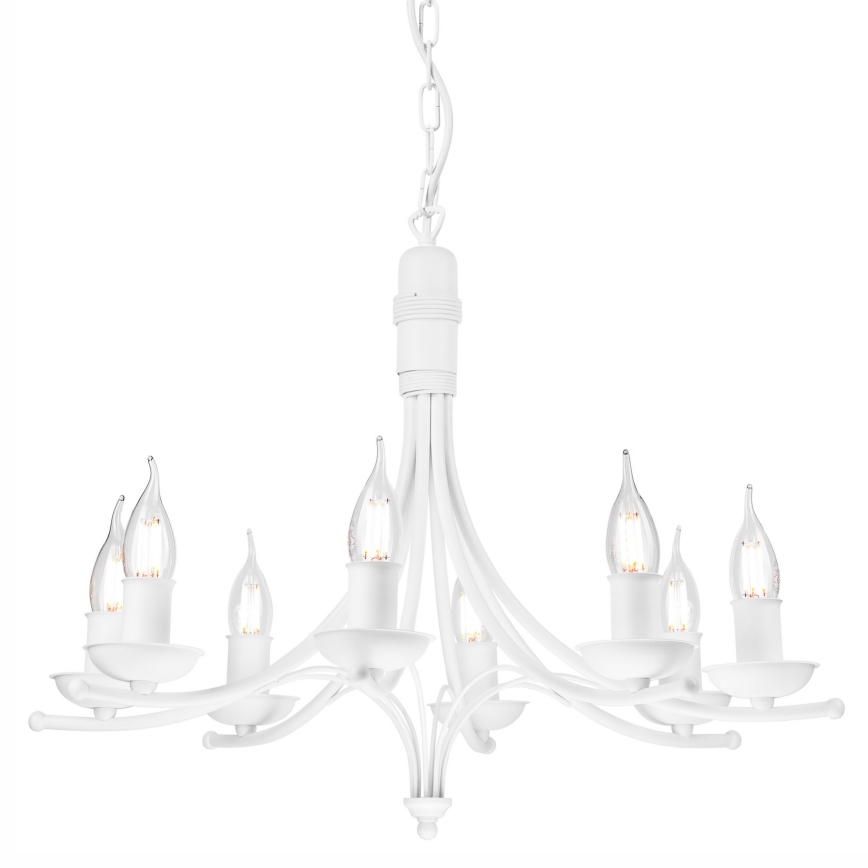 Lustra ar ķēdi LUCY 8xE14/60W/230V balta