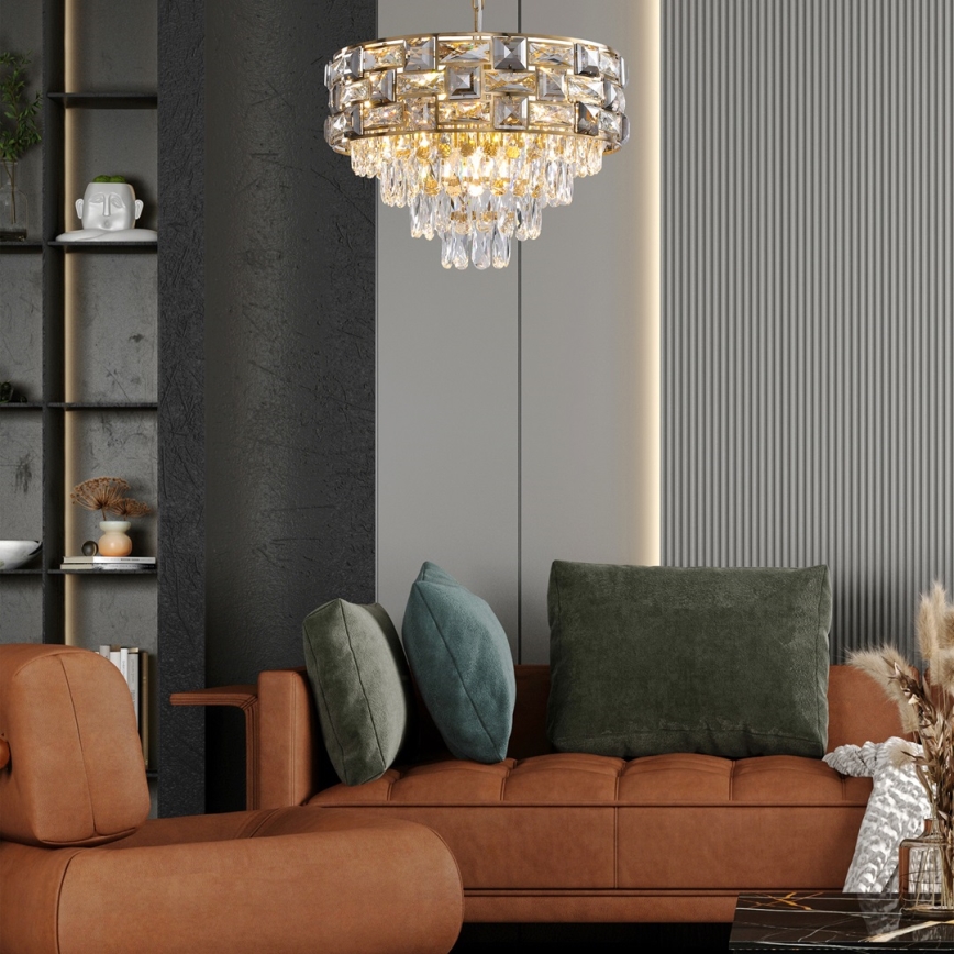 Lustra ar ķēdi LUXURIA 9xE14/40W/230V, zelta