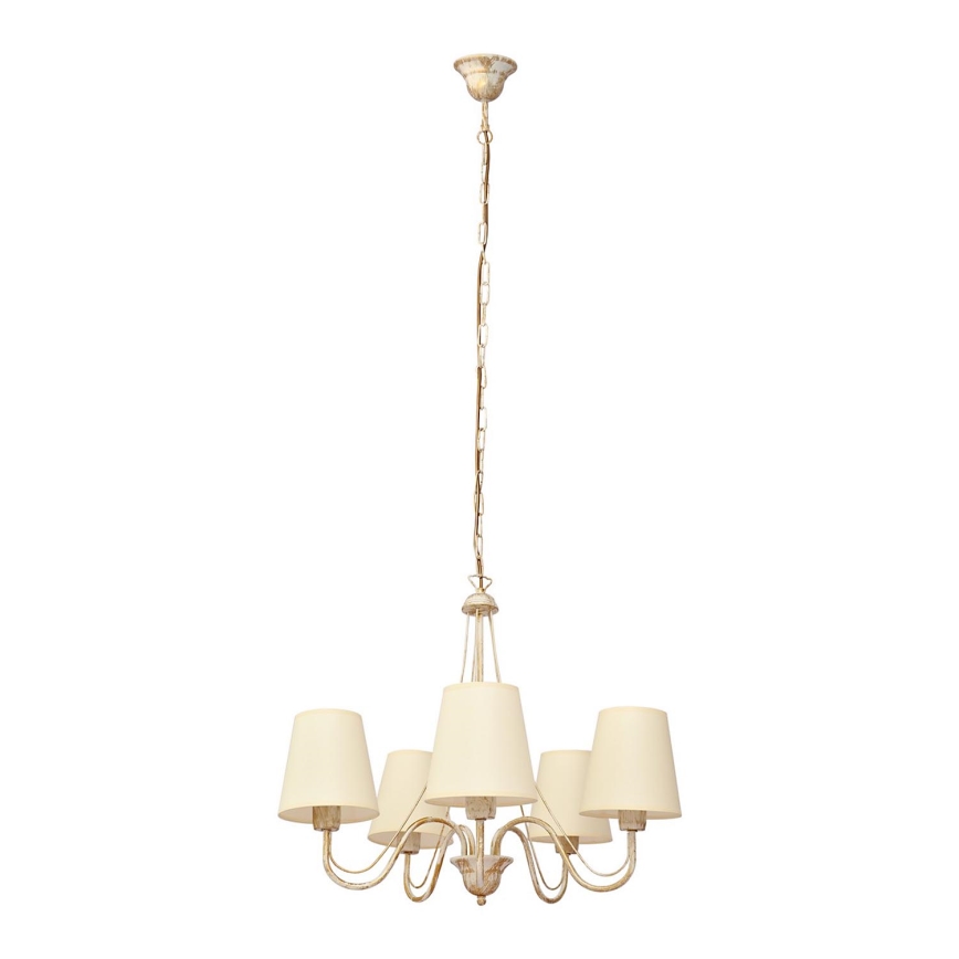 Lustra ar ķēdi MALBO 5xE27/15W/230V bēša