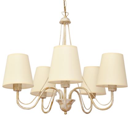 Lustra ar ķēdi MALBO 5xE27/15W/230V bēša