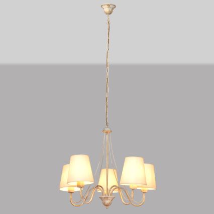 Lustra ar ķēdi MALBO 5xE27/15W/230V bēša