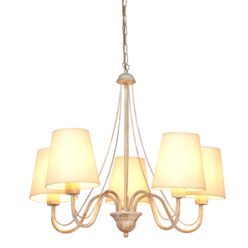 Lustra ar ķēdi MALBO 5xE27/15W/230V bēša