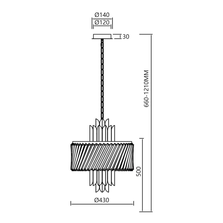 Lustra ar ķēdi MARGOT 6xE14/40W/230V d. 43 cm zelta