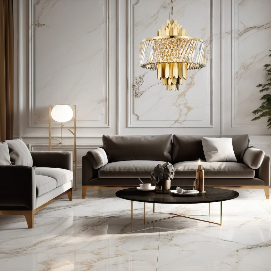 Lustra ar ķēdi MARGOT 9xE14/40W/230V d. 55 cm zelta