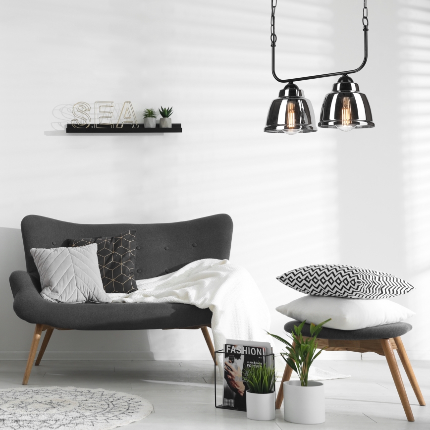 Lustra ar ķēdi MARIO 2xE27/60W/230V hroms