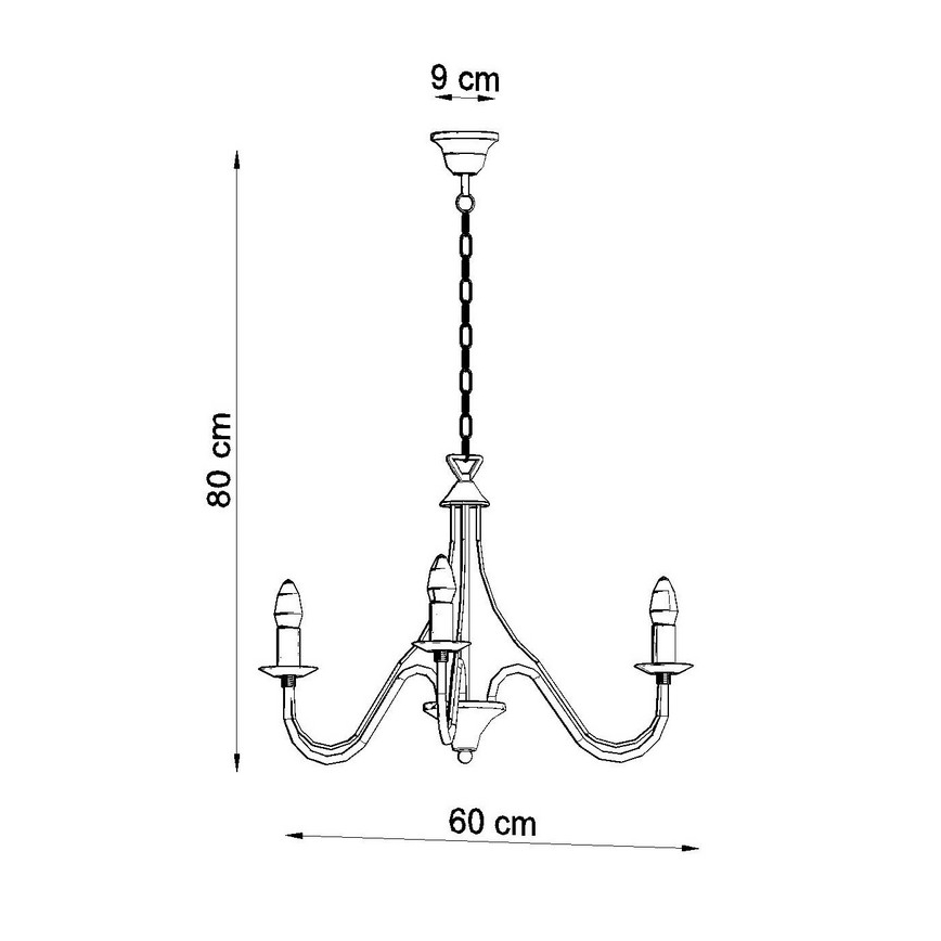 Lustra ar ķēdi MINERWA 3 3xE14/40W/230V balts