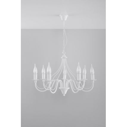 Lustra ar ķēdi MINERWA 7 7xE14/40W/230V balts