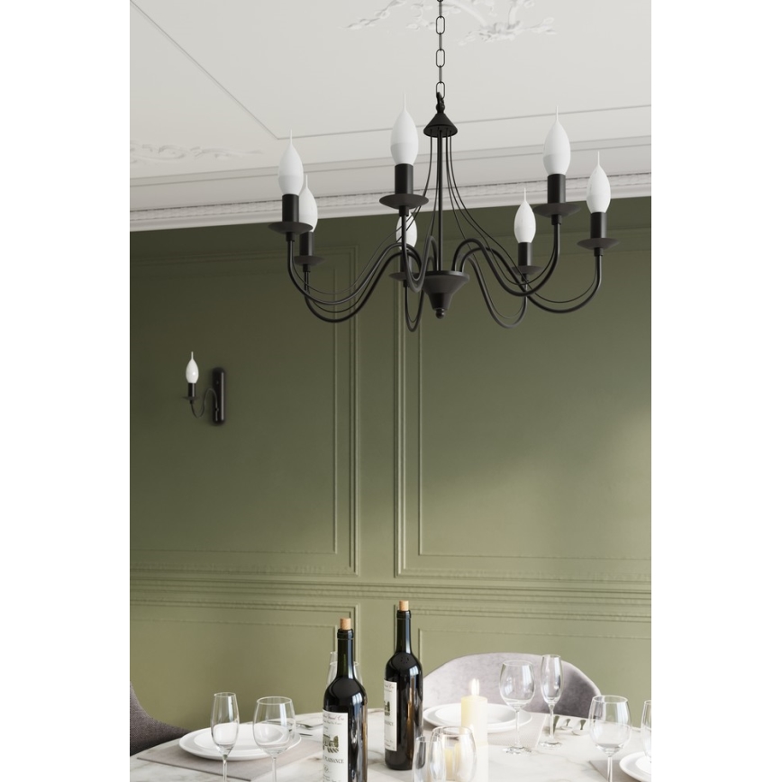 Lustra ar ķēdi MINERWA 7 7xE14/40W/230V melns