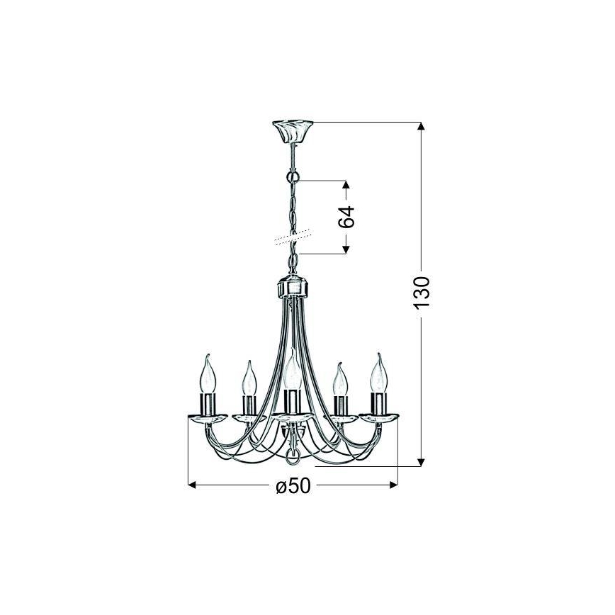 Lustra ar ķēdi MUZA 5xE14/40W/230V