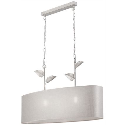 Lustra ar ķēdi NOEMI 2xE27/60W/230V sudraba/balta patīna