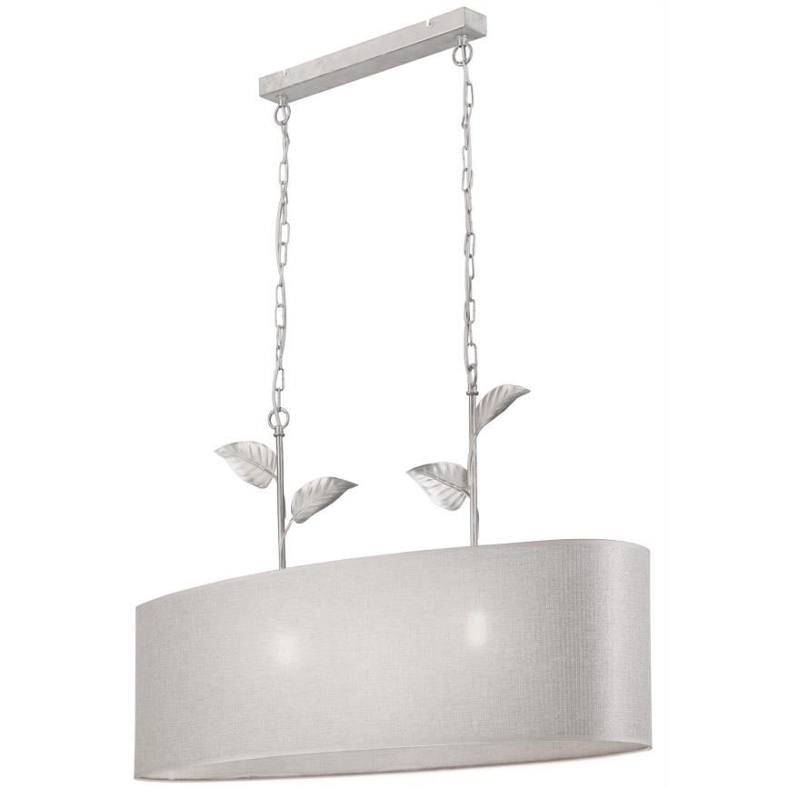 Lustra ar ķēdi NOEMI 2xE27/60W/230V sudraba/balta patīna